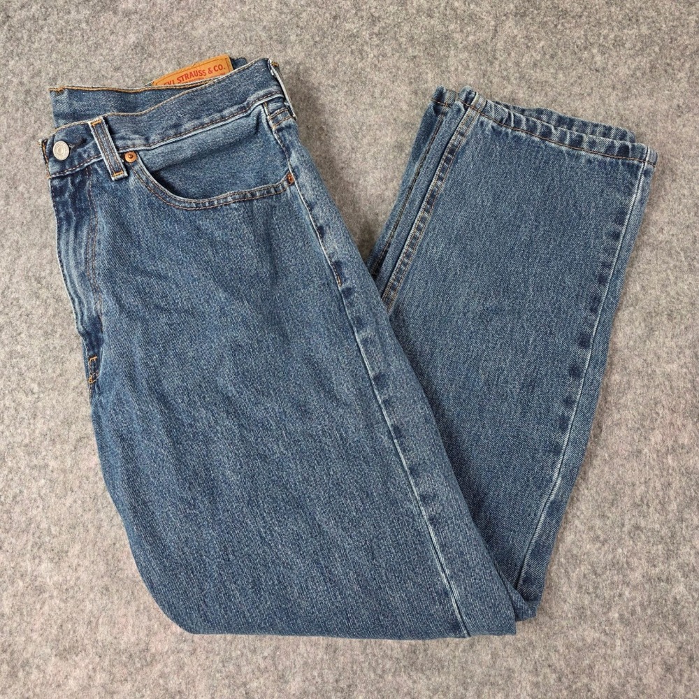 Levis 505 Jeans Classic Straight Regular Fit Blue Denim W34 L30 Mens‎ 00505-4891
